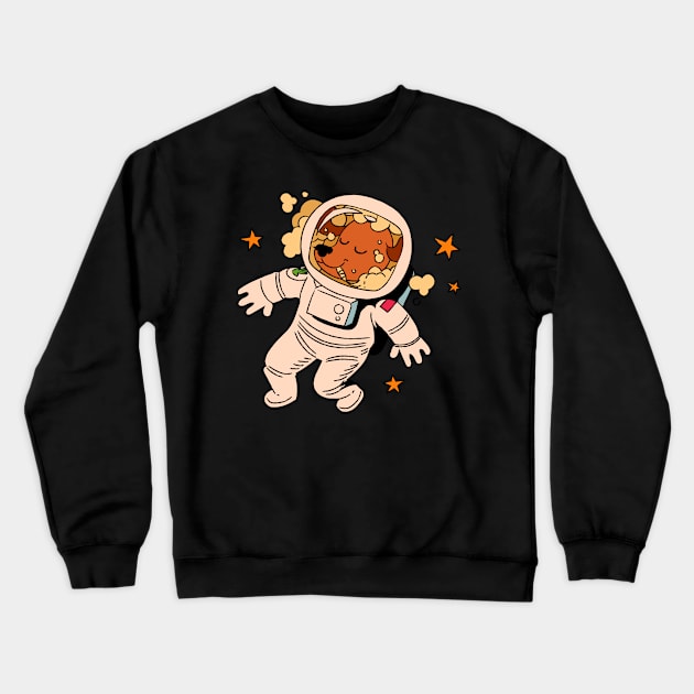 Stoned Astronaut Dog By BestPlanetBuyers Crewneck Sweatshirt by bestplanetbuyers